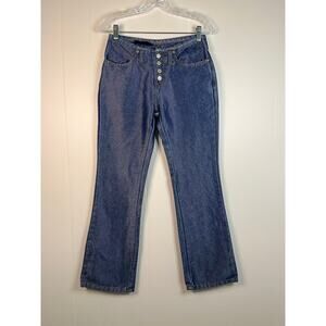 Vintage Y2K No‎ Boundaries Jeans Jr 3 Fits 27x29.5 Coated Shiny Low Rise Bootcut